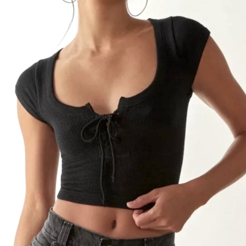 Out From Under Urban Outfitters Knockout Seamless Lace-Up Top NWT